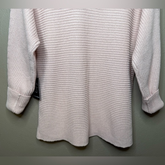 Boston Proper Women's Soft Pink Off the Shoulder Knit Sweater Size Large Preppy - Picture 13 of 16